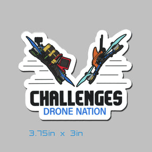 Drone Nation 3.75x3in Challenges Sticker