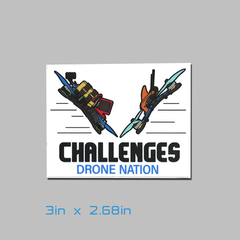 Drone Nation 3x2.7in Challenges Sticker