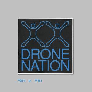 Drone Nation 3x3in Wire Blue on Black Sticker